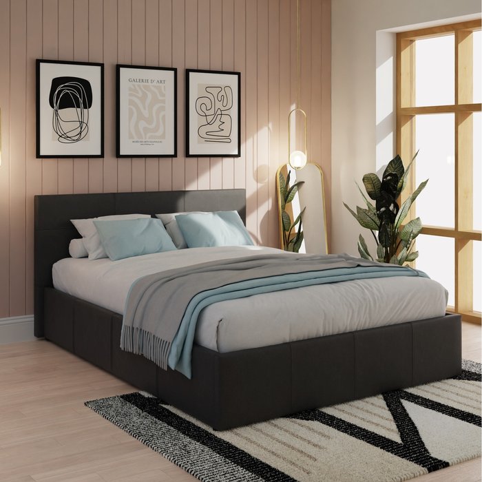 The Range | GFW Side Lift Ottoman Bed - Black / Double GFW Side Lift Ottoman Bed - Black / Double