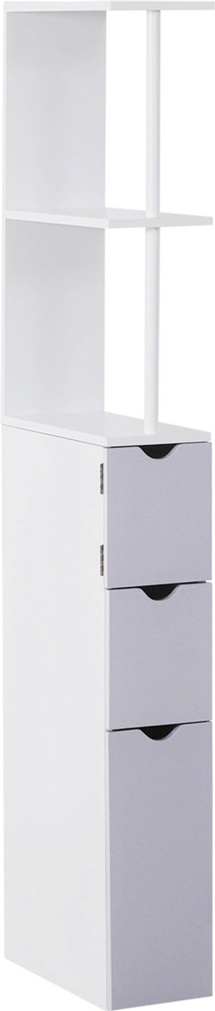 The Range | HOMCOM HOMCOM Slimline Bathroom Storage Cupboard White With Drawers HOMCOM HOMCOM Slimline Bathroom Storage Cupboard White With Drawers