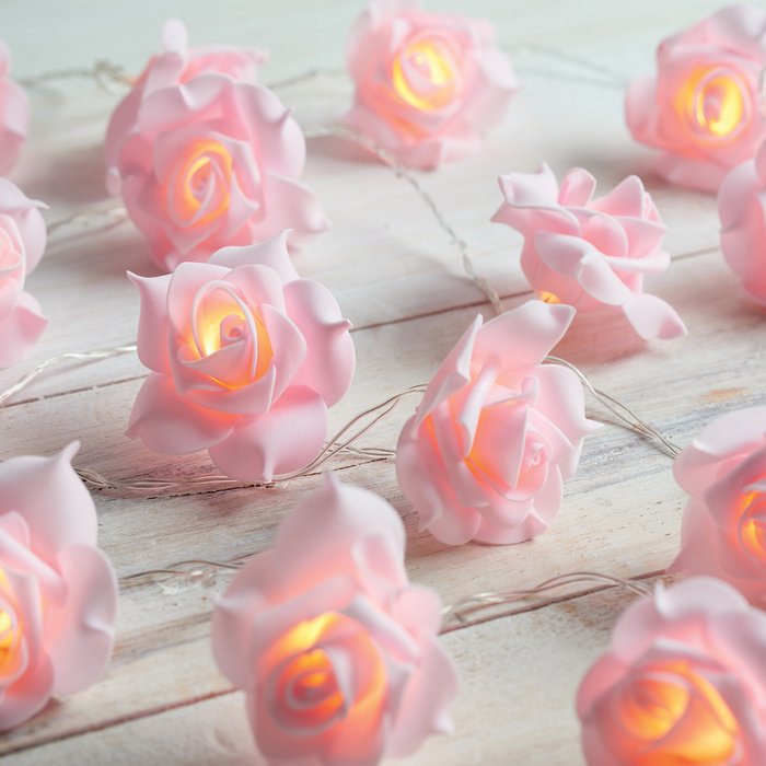The Range | Battery Powered LED Rose String Lights - Pink Battery Powered LED Rose String Lights - Pink