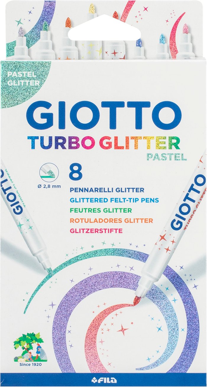The Range | Giotto Pack of 8 Giotto Turbo Glitter Pastel Pens Giotto Pack of 8 Giotto Turbo Glitter Pastel Pens