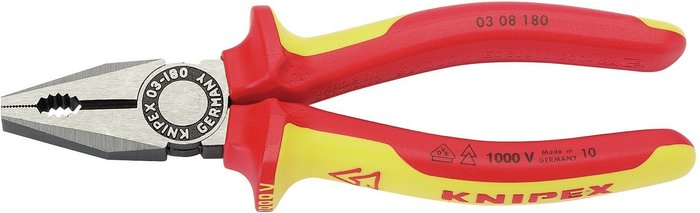 The Range | Knipex Knipex VDE Combination Pliers - Red/Yellow / 24cm Knipex Knipex VDE Combination Pliers - Red/Yellow / 24cm