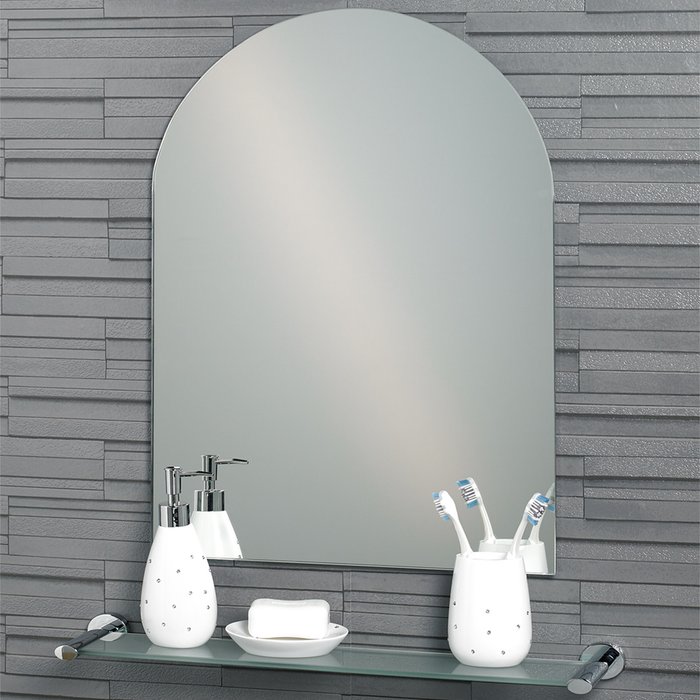 The Range | Showerdrape Hampton Large Arched Frameless Bathroom Mirror - Silver Showerdrape Hampton Large Arched Frameless Bathroom Mirror - Silver