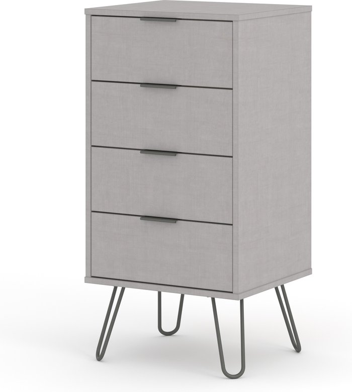 The Range | Core Products Ltd Augusta Grey 4 Drawer Narrow Chest - Grey Core Products Ltd Augusta Grey 4 Drawer Narrow Chest - Grey