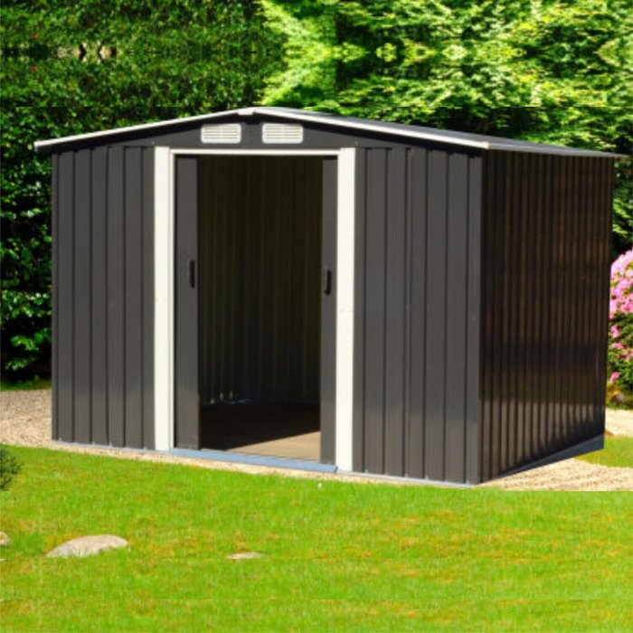 The Range | Groundlevel Groundlevel Metal 6X8 Garden Shed - Grey Groundlevel Groundlevel Metal 6X8 Garden Shed - Grey