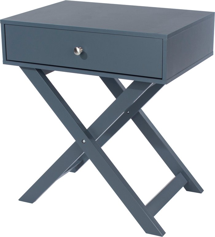 The Range | Core Products X Leg 1 Drawer Bedside Cabinet - Midnight blue/grey Core Products X Leg 1 Drawer Bedside Cabinet - Midnight blue/grey
