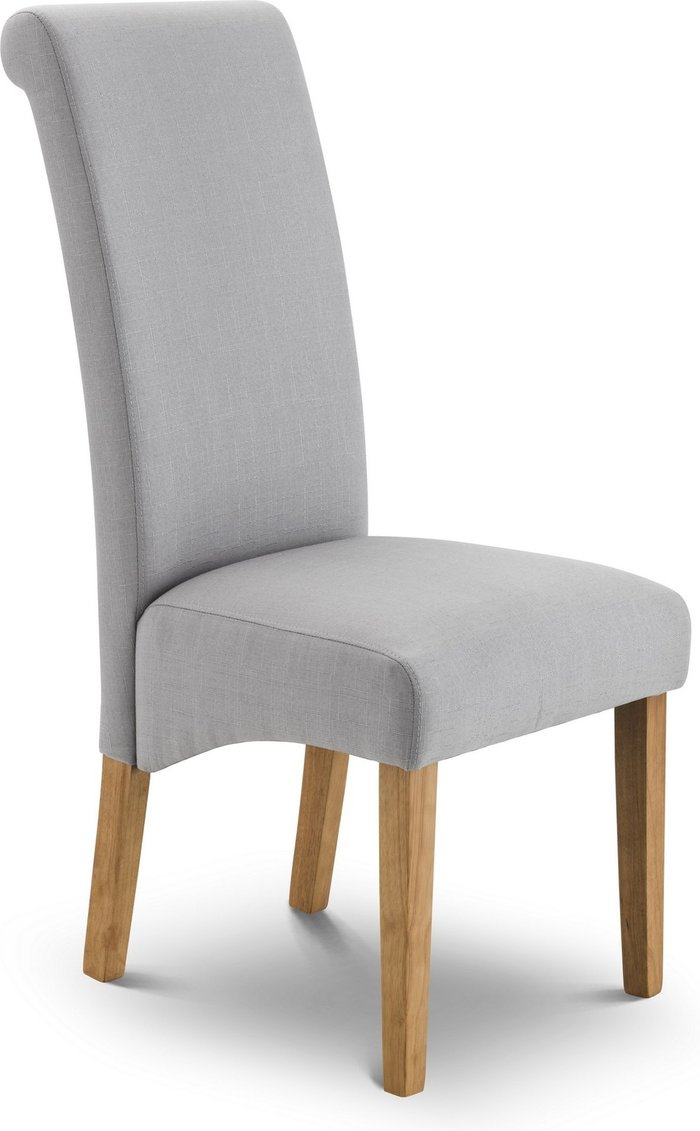 The Range | Julian Bowen Set Of 2 Rio Scrollback Fabric Chairs - Shale Grey Julian Bowen Set Of 2 Rio Scrollback Fabric Chairs - Shale Grey