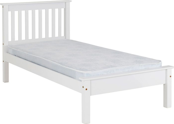 The Range | Seconique Monaco 3' Bed Low Foot End - White Seconique Monaco 3' Bed Low Foot End - White