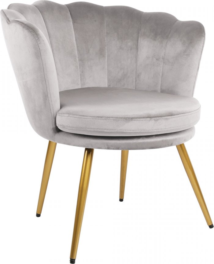The Range | Genesis Genesis Flora Accent Chair with Petal Back Scallop Armchair in Velvet - Silver Grey Genesis Genesis Flora Accent Chair with Petal Back Scallop Armchair in Velvet - Silver Grey