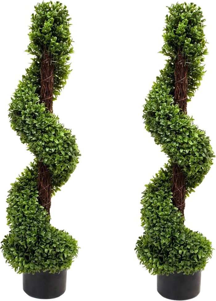 The Range | Greenbrokers Greenbrokers Artificial Spiral Boxwood Topiary Tree 90Cm/3Ft(set Of 2) Greenbrokers Greenbrokers Artificial Spiral Boxwood Topiary Tree 90Cm/3Ft(set Of 2)