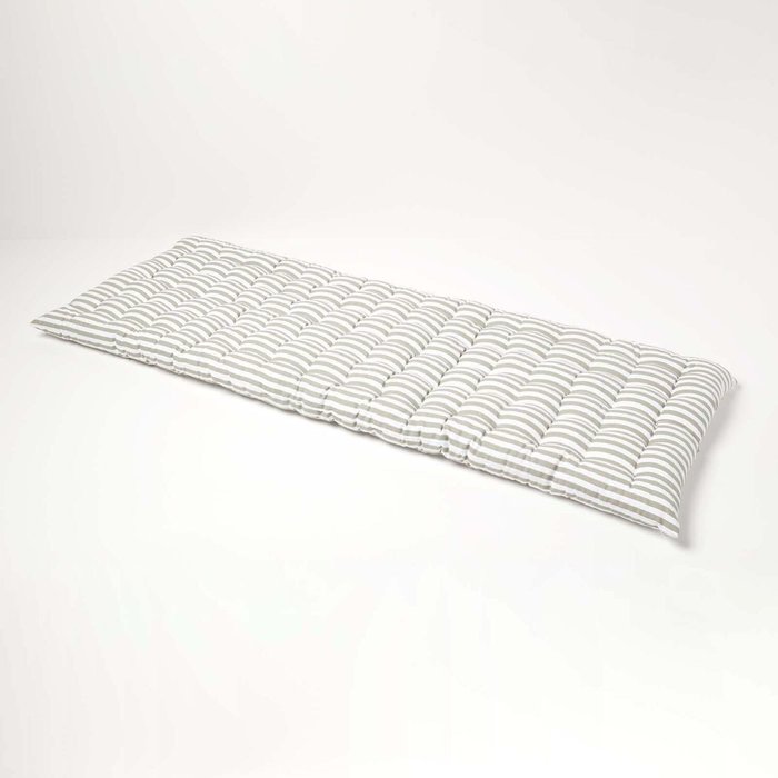 The Range | Homescapes Thin Stripe Garden Bench Pad Cushion - Grey Homescapes Thin Stripe Garden Bench Pad Cushion - Grey