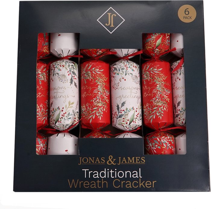 The Range | Jonas & James Pack of 6 Traditional Wreath Crackers Jonas & James Pack of 6 Traditional Wreath Crackers