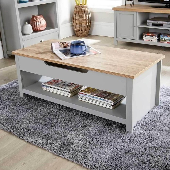 The Range | Home Source Avon 1 Drawer Lift-Up Coffee Table Storage Unit - Grey Home Source Avon 1 Drawer Lift-Up Coffee Table Storage Unit - Grey