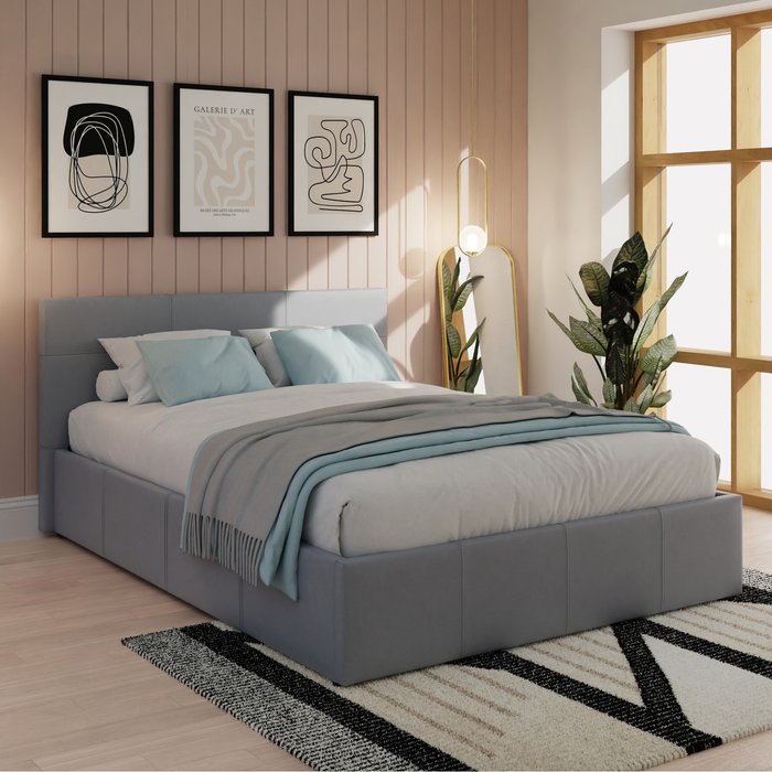 The Range | GFW Side Lift Ottoman Bed - Grey PU / Small Double GFW Side Lift Ottoman Bed - Grey PU / Small Double