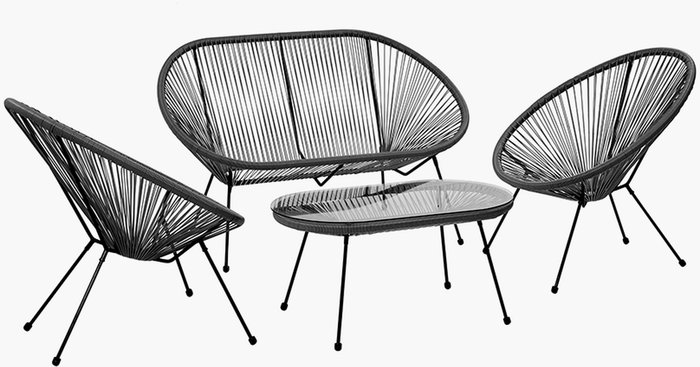 The Range | Pacific Lifestyle Pacific Lifestyle Rio PU 4 Piece Seating Set - Black Pacific Lifestyle Pacific Lifestyle Rio PU 4 Piece Seating Set - Black