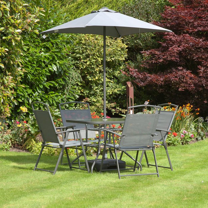 The Range | Suntime Suntime Oasis 7 Piece Dining Collection - Grey Suntime Suntime Oasis 7 Piece Dining Collection - Grey
