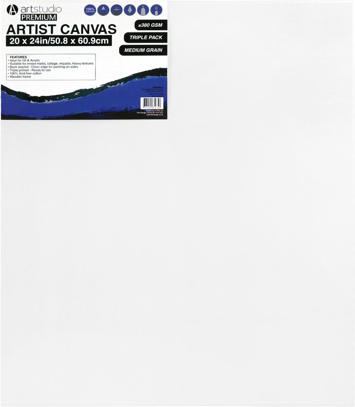 The Range | Art Studio Pack of Three Art Studio Premium Artists Canvases - 81.2x60.9cm Art Studio Pack of Three Art Studio Premium Artists Canvases - 81.2x60.9cm