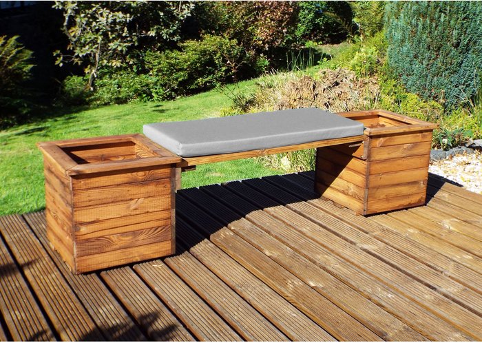 The Range | Charles Taylor Charles Taylor Deluxe Planter Bench with Seat Cushion - Grey Charles Taylor Charles Taylor Deluxe Planter Bench with Seat Cushion - Grey