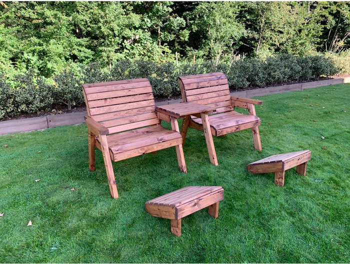 The Range | Charles Taylor Charles Taylor Grand Twin Companion Set Straight with Footstools - Brown Charles Taylor Charles Taylor Grand Twin Companion Set Straight with Footstools - Brown