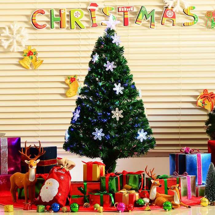 The Range | Bon Noel Bon Noel 4ft Green Pre-Lit Artificial Christmas Tree with Snowflake LED Lights Bon Noel Bon Noel 4ft Green Pre-Lit Artificial Christmas Tree with Snowflake LED Lights