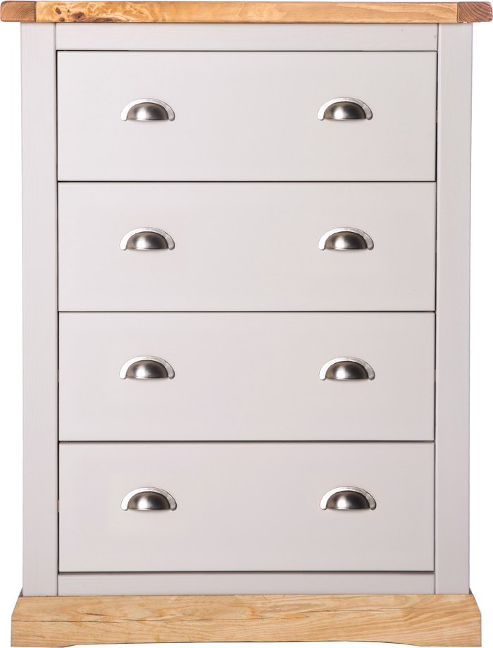 The Range | Cabinet Bits Bomporto 4 Drawer Petite Chest - Grey / Chrome / Cup Cabinet Bits Bomporto 4 Drawer Petite Chest - Grey / Chrome / Cup