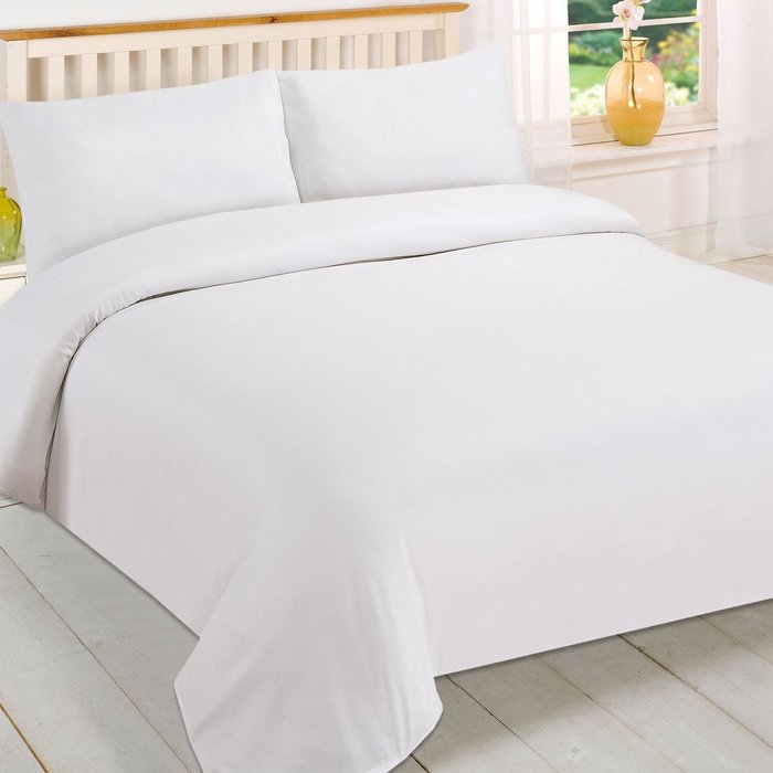 The Range | Brentfords Brentfords Plain Duvet Cover With Pillowcase Bedding Set - White / 1.1kg Brentfords Brentfords Plain Duvet Cover With Pillowcase Bedding Set - White / 1.1kg