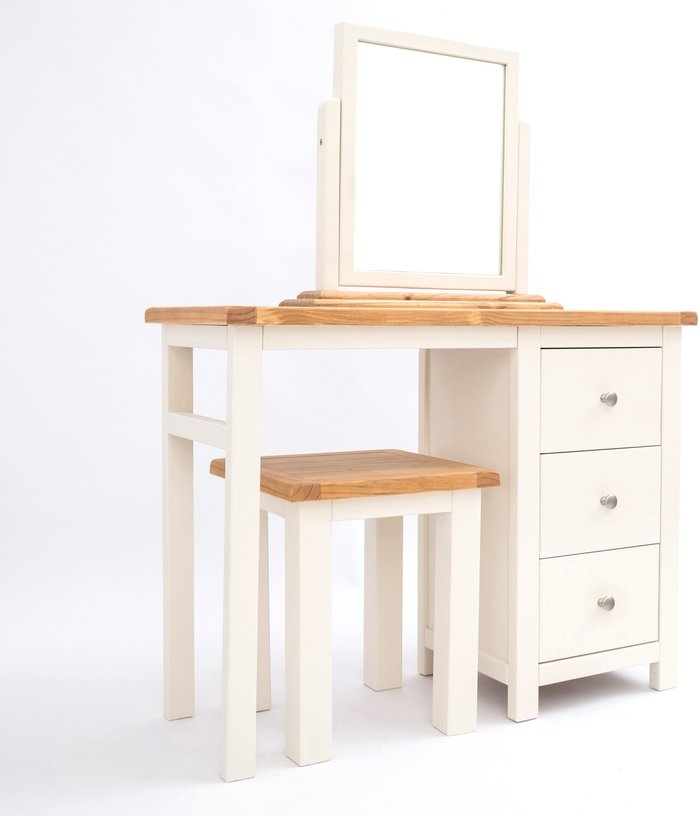 The Range | Cabinet Bits Maggiori 3 Drawer Dressing Table Set - White / Chrome Knob Cabinet Bits Maggiori 3 Drawer Dressing Table Set - White / Chrome Knob