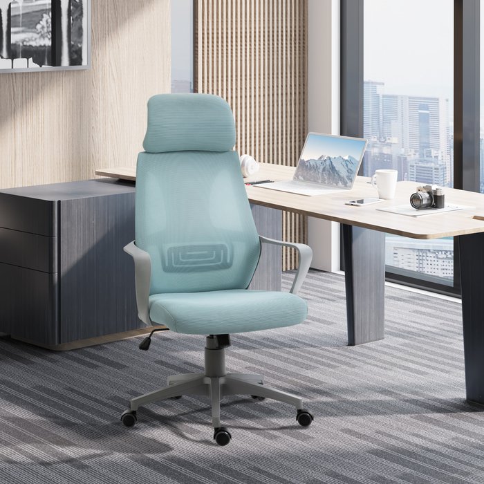 The Range | Vinsetto Vinsetto Ergonomic Adjustable Height Office Chair With Wheels Blue Vinsetto Vinsetto Ergonomic Adjustable Height Office Chair With Wheels Blue