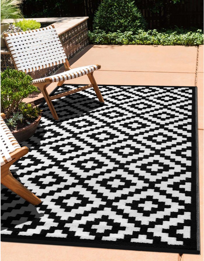 The Range | Green Decore Green Decore 180 x 270cm Reversible Outdoor Rug - Black/White Green Decore Green Decore 180 x 270cm Reversible Outdoor Rug - Black/White
