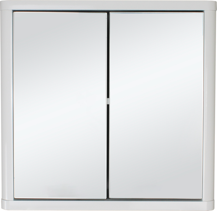 The Range | House and Homestyle Sleek Gloss Double Mirrored Door Cabinet in White - White House and Homestyle Sleek Gloss Double Mirrored Door Cabinet in White - White