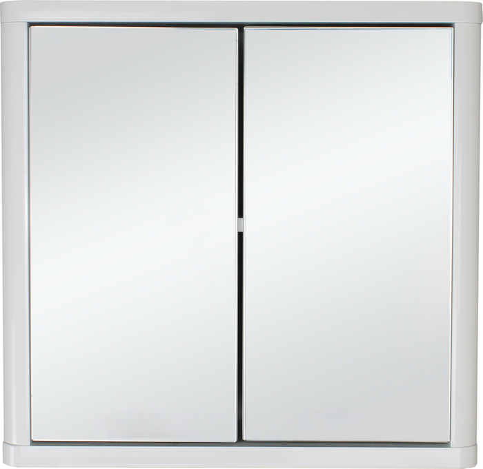 The Range | House and Homestyle Sleek Gloss Double Mirrored Door Cabinet in White - White House and Homestyle Sleek Gloss Double Mirrored Door Cabinet in White - White