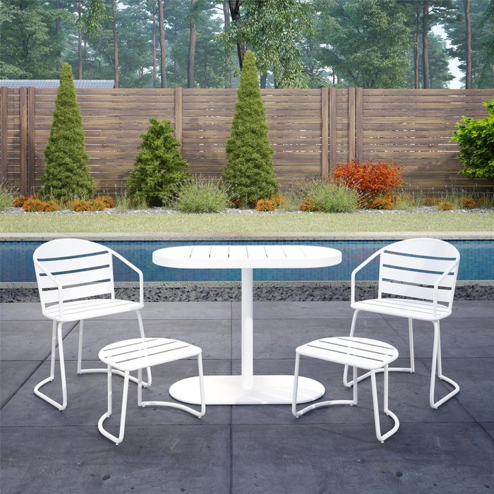 The Range | Dorel Dorel 5 Piece Metro Retro Nesting Bistro Set - White Dorel Dorel 5 Piece Metro Retro Nesting Bistro Set - White