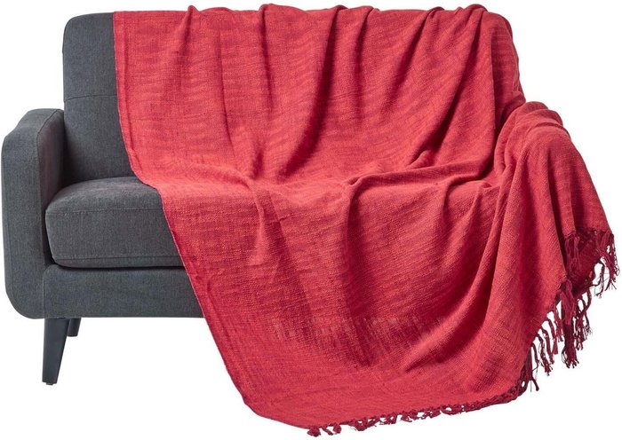 The Range | Homescapes Nirvana Slub Cotton Throw - Terracotta / 360cm Homescapes Nirvana Slub Cotton Throw - Terracotta / 360cm