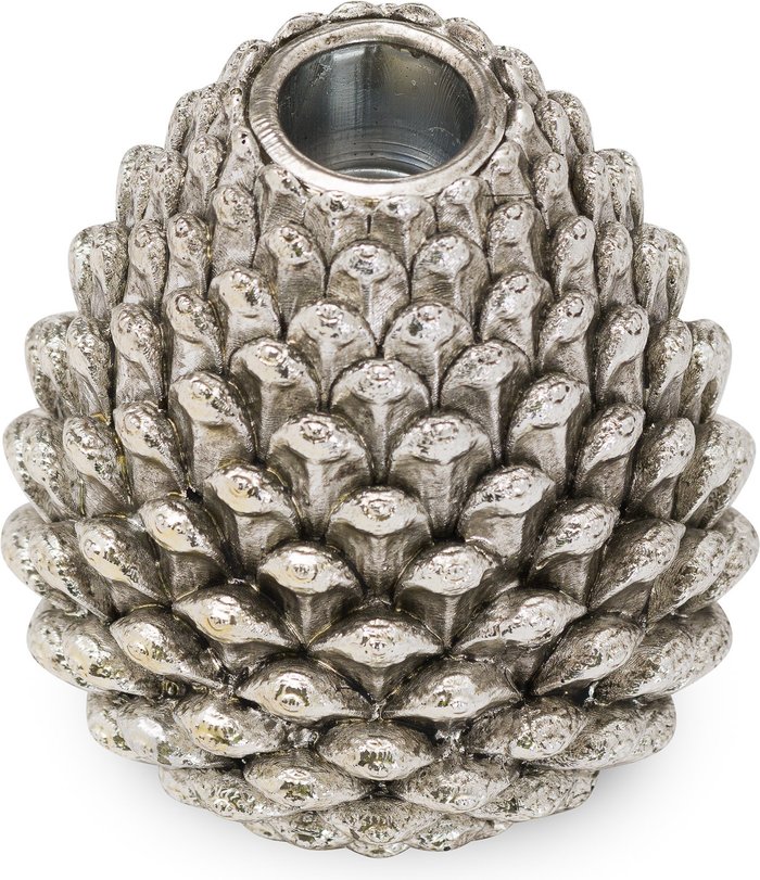 The Range | KDMR Medium Silver Pinecone Candle Holder Chic Decor - Silver KDMR Medium Silver Pinecone Candle Holder Chic Decor - Silver