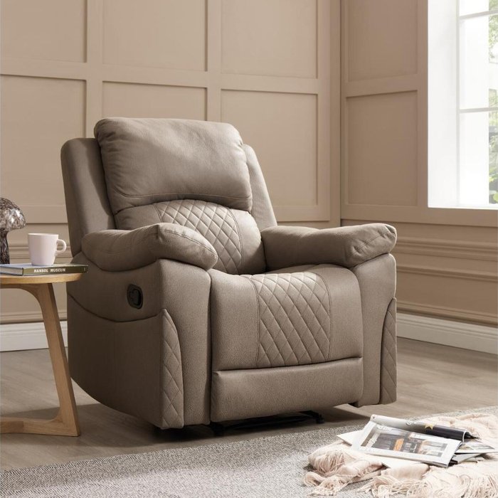 The Range | GRS Reed Manual Recliner Sofa Range - Light Brown Faux Leather GRS Reed Manual Recliner Sofa Range - Light Brown Faux Leather