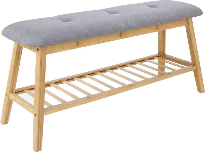 The Range | Dunelm Grey 2 Seater Bamboo Bench Grey and Brown Dunelm Grey 2 Seater Bamboo Bench Grey and Brown