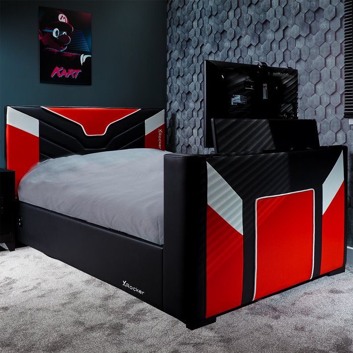 The Range | X Rocker X Rocker Cerberus TV Ottoman Bed - Red / Small Double X Rocker X Rocker Cerberus TV Ottoman Bed - Red / Small Double
