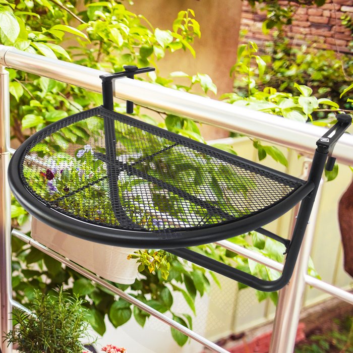 The Range | Outsunny Balcony Hanging Table - Black Outsunny Balcony Hanging Table - Black