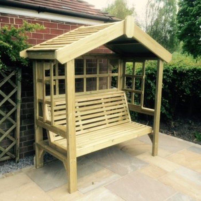The Range | Churnet Valley Garden Furniture Cottage Arbour Trellis 3 Seater - Redwood Churnet Valley Garden Furniture Cottage Arbour Trellis 3 Seater - Redwood