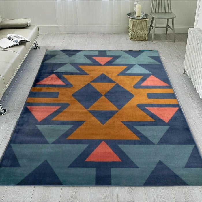 The Range | The Rug Wholesaler Navy Blue Tribal Area Rug - Blue / 4kg / 230cm The Rug Wholesaler Navy Blue Tribal Area Rug - Blue / 4kg / 230cm