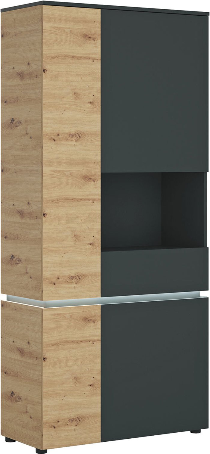 The Range | Furniture To Go Luci 4-Door Tall Display Cabinet - Black / Right Hand Furniture To Go Luci 4-Door Tall Display Cabinet - Black / Right Hand