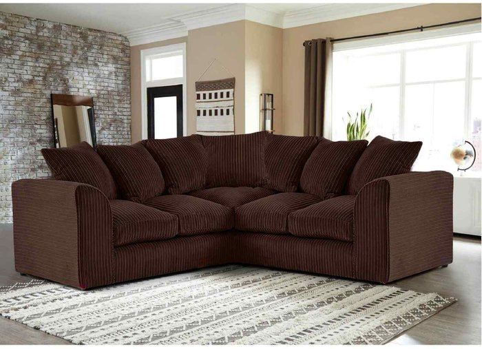 The Range | Simply Eleganza Florina 2c2 Modern Jumbo Cord Corner Sofa - Chocolate Simply Eleganza Florina 2c2 Modern Jumbo Cord Corner Sofa - Chocolate