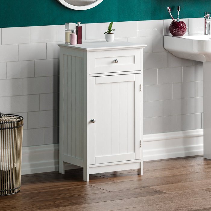 The Range | Priano 1 Door 1 Drawer Freestanding Cabinet - White Priano 1 Door 1 Drawer Freestanding Cabinet - White