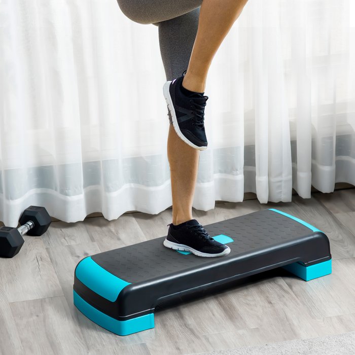 The Range | HOMCOM HOMCOM Aerobic Step Three-level Adjustable Exercise Stepper For Home Office Blue HOMCOM HOMCOM Aerobic Step Three-level Adjustable Exercise Stepper For Home Office Blue