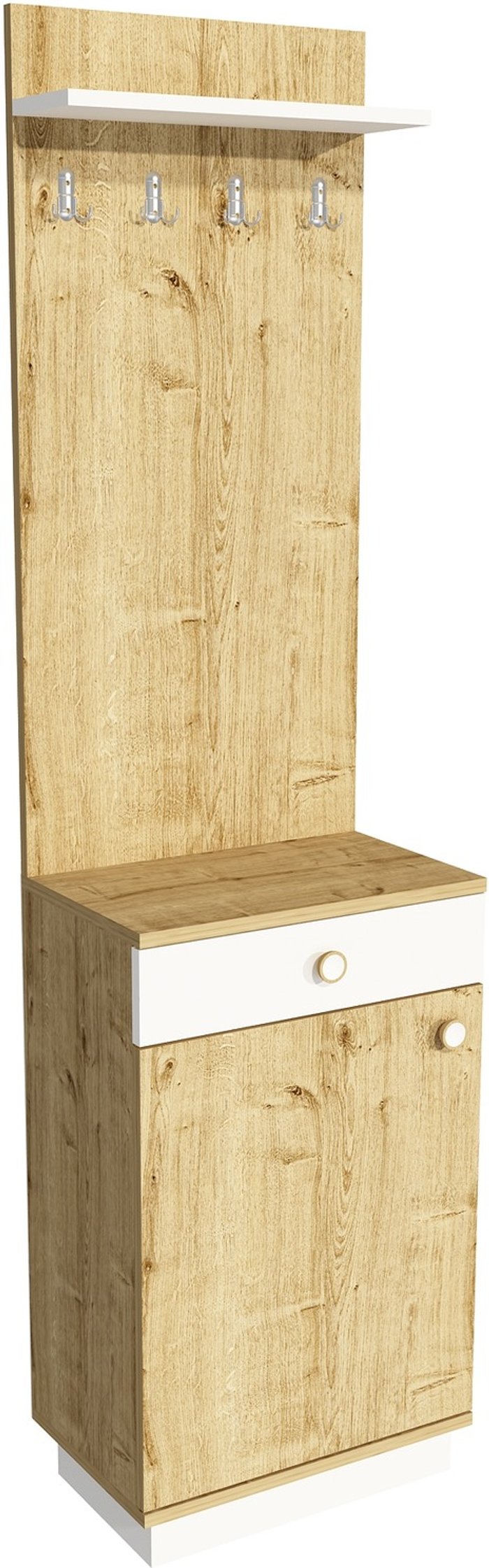 The Range | Destina Home Summer Hallway Coat Rack with Cabinet and Drawer - White - Sapphire Oak Destina Home Summer Hallway Coat Rack with Cabinet and Drawer - White - Sapphire Oak