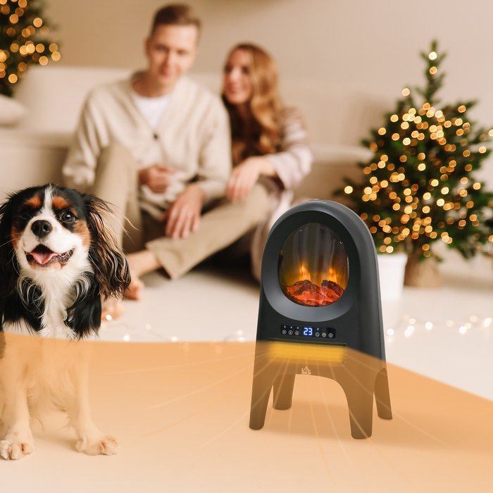 The Range | HOMCOM Portable Ceramic Space Heater with Remote Control Overheat Protection - Black HOMCOM Portable Ceramic Space Heater with Remote Control Overheat Protection - Black