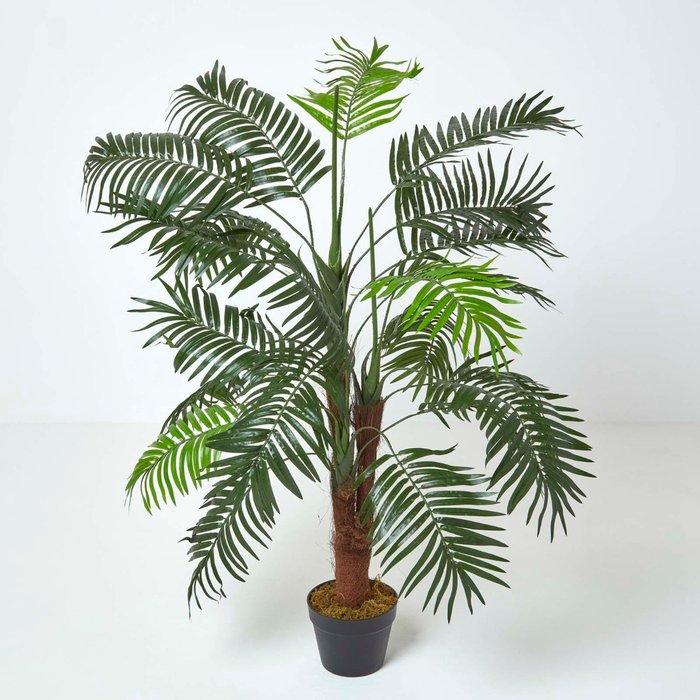 The Range | Homescapes Homescapes Green Mini Palm Tree Artificial Plant with Pot, 120 cm - Green Homescapes Homescapes Green Mini Palm Tree Artificial Plant with Pot, 120 cm - Green