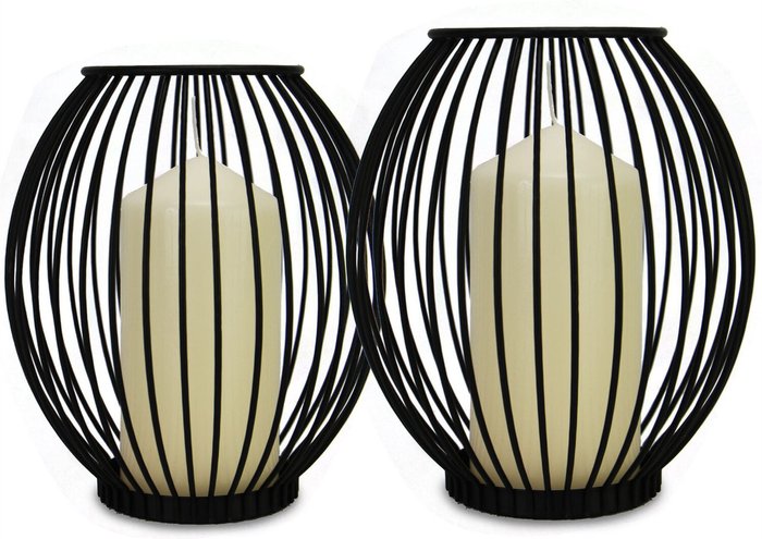 The Range | Maison & White Cage Candle Holders - Set of 2 - Black Maison & White Cage Candle Holders - Set of 2 - Black