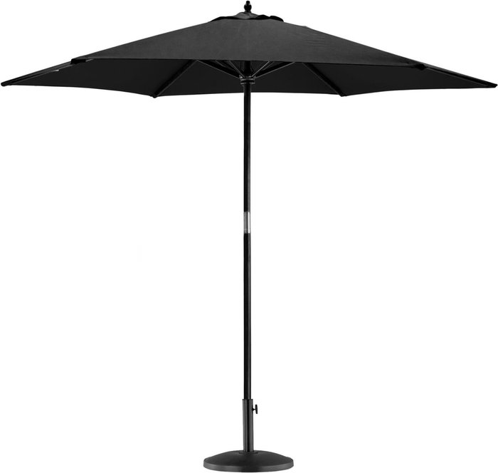 The Range | Harbour Housewares Wooden Garden Parasol And Base Set - 2.7m - Black / Black / Wood Harbour Housewares Wooden Garden Parasol And Base Set - 2.7m - Black / Black / Wood