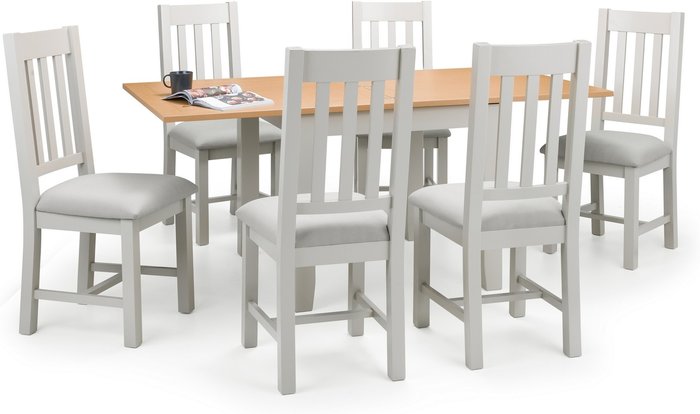The Range | Dunelm Richmond Square Flip Top Table with 6 Dining Chairs, Grey Grey Dunelm Richmond Square Flip Top Table with 6 Dining Chairs, Grey Grey