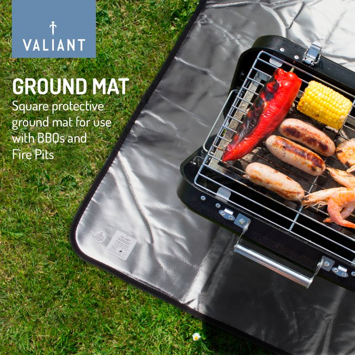 The Range | Valiant Valiant Heat Resistant BBQ and Fire Pit Protective Ground Mat - Silver Valiant Valiant Heat Resistant BBQ and Fire Pit Protective Ground Mat - Silver